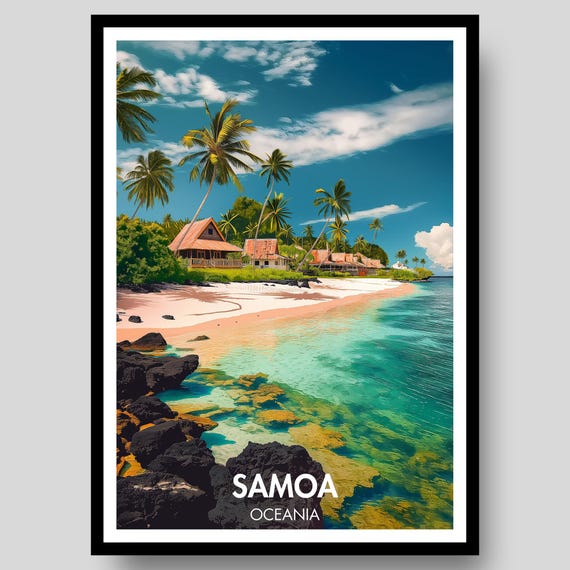 Samoa Poster Samoan Wall Art Print Polynesian Island Travel