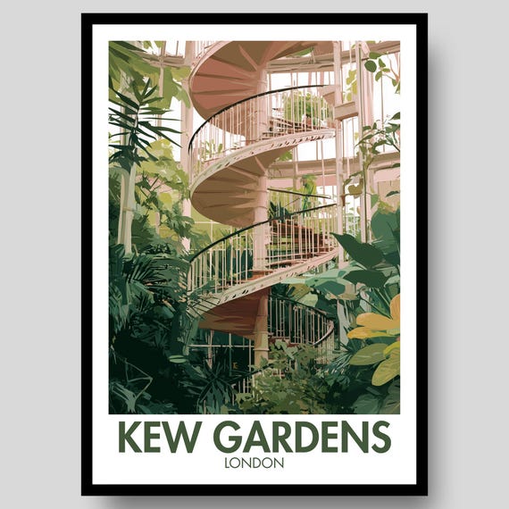 Kew Gardens Poster, London Map Gift