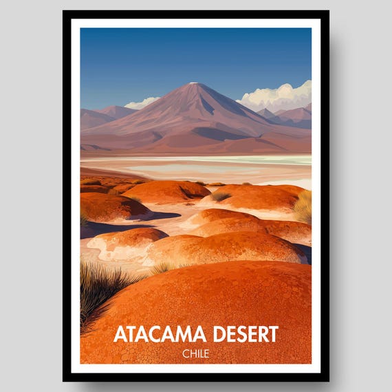 Atacama Desert Poster Chile Travel Print Wall Art