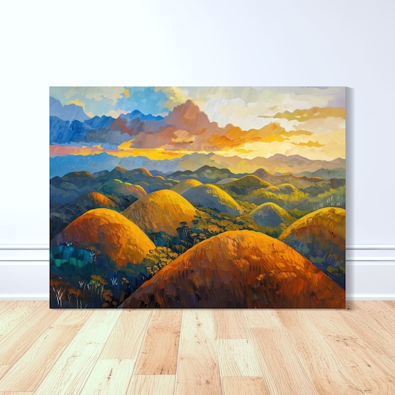 Chocolate Hills Of Bohol Art Print, Oil Painting