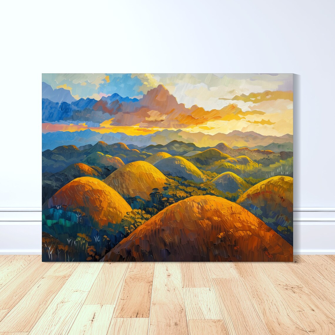 Chocolate Hills Of Bohol Art Print, Oil Painting