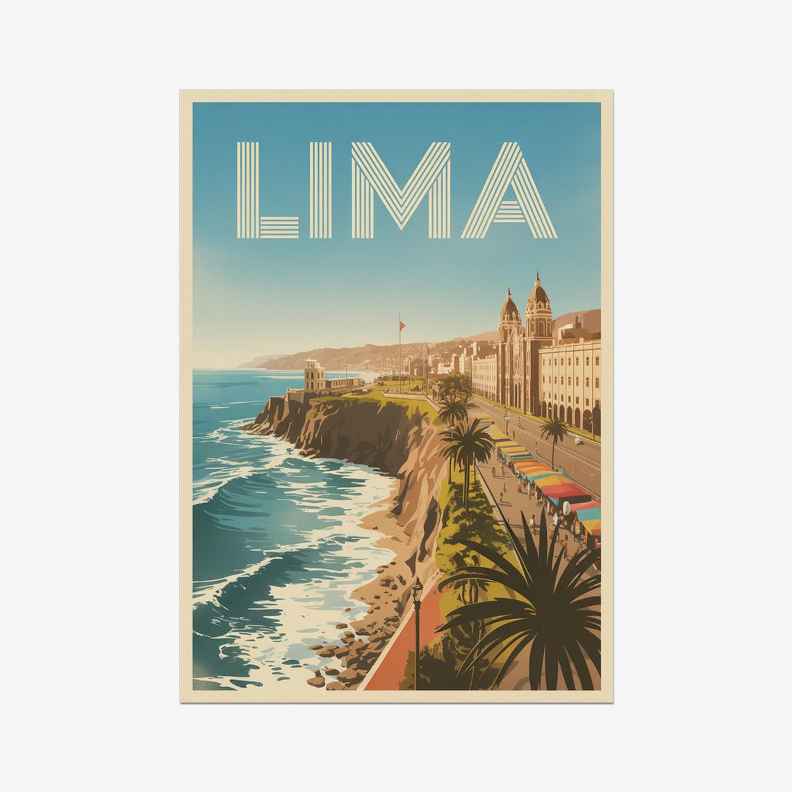 Lima Vintage Travel Poster Peru Retro