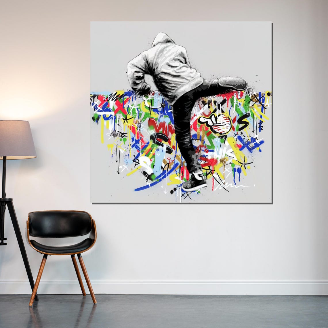 Graffiti Hoodie Art Urban Street Art Colorful Wall Print Modern Wall Art Ready To Hang Urban Decor Street Art Vibe - Image 2