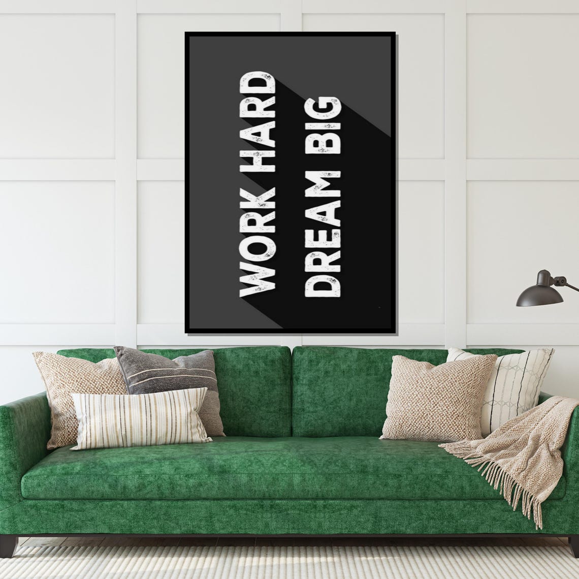 Work Hard Dream Big Bold White Typography Motivational Poster - Image 5
