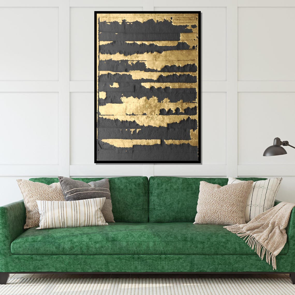 Gold Stripes Black Textured Bands Bold Modern Abstract Poster - Image 4
