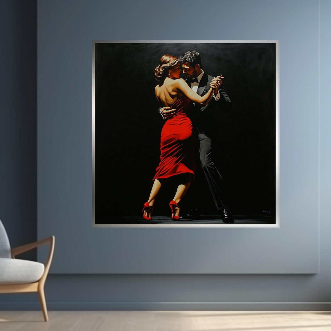 Elegant Tango Couple Red Dress Black Suit Passion Dance Poster - Image 4