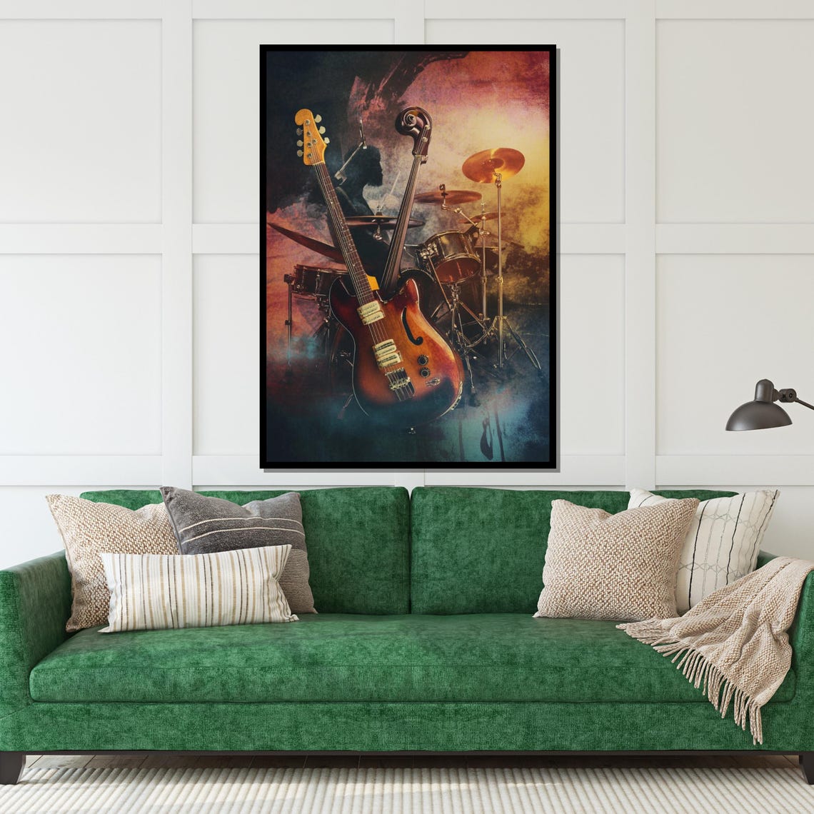 Rock Band Instruments Electric Guitar Drums Live Stage Poster - Image 5
