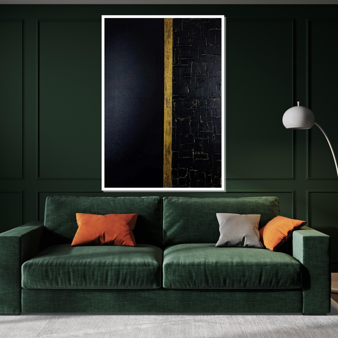 Black Gold Textured Stripe Geometric Modern Luxe Abstract Poster - Image 3