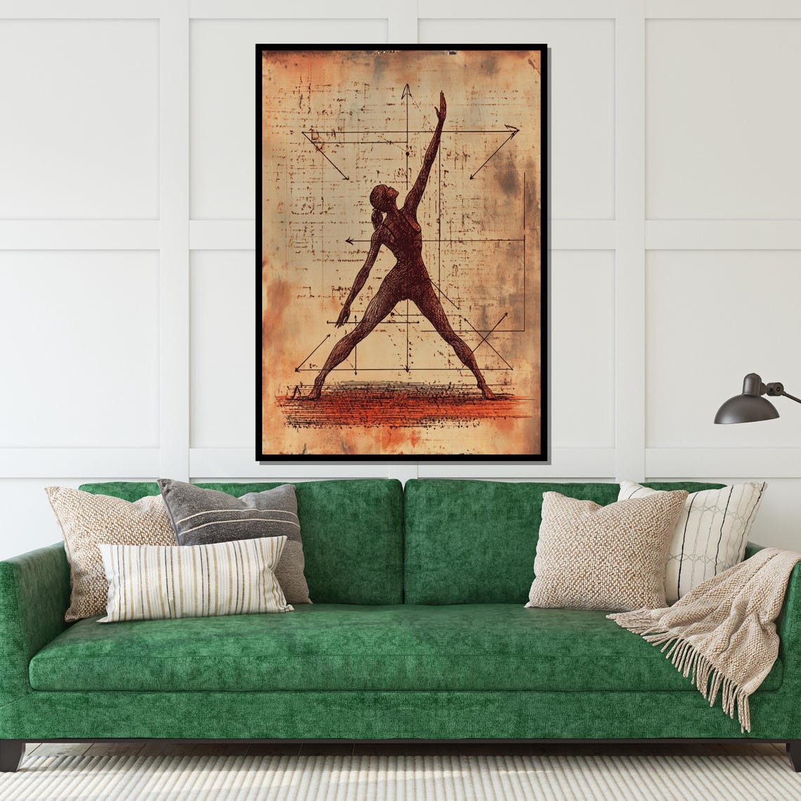 Vitruvian Dancer Da Vinci Style Sketch Manuscript Art Poster - Image 5
