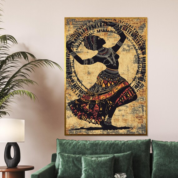 Ethnic Dance Tribal Art Wall Print African Dance Poster Wall Art Design Framed Ready To Hang Cultural Decor