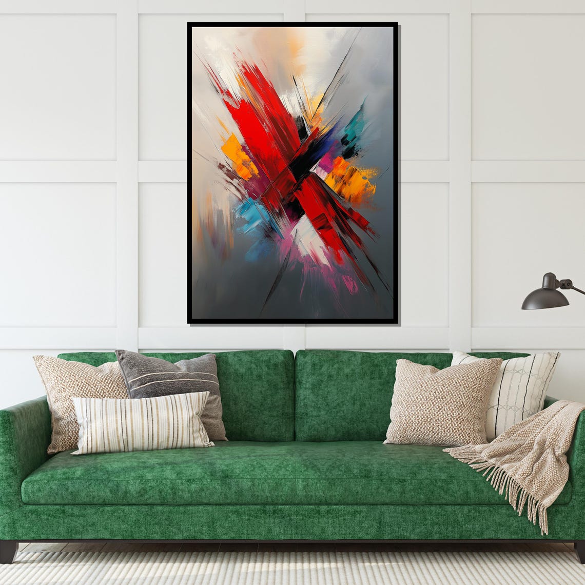 Bold Red Color Splash Expressionist Modern Abstract Art Poster - Image 4