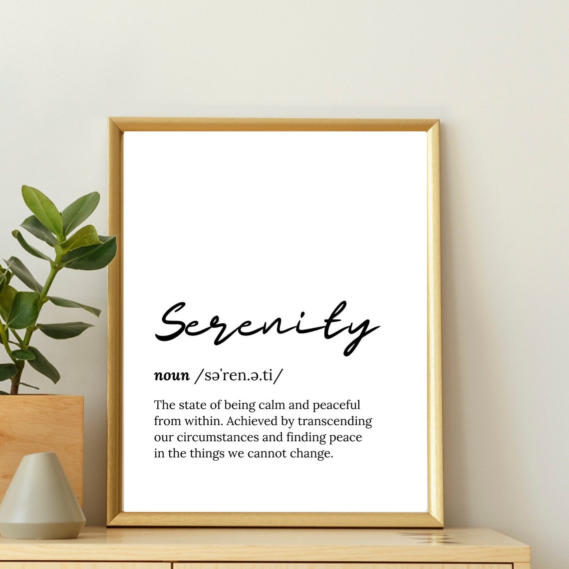 Serenity Definition Script Typography Inspirational Word Poster - Image 2