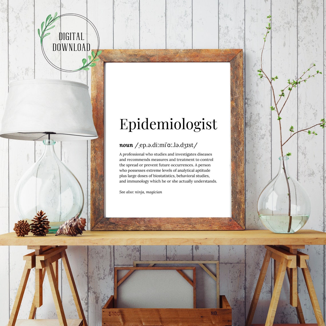 Epidemiologist Definition Dictionary Serif Funny Ninja Wizard Poster - Image 2