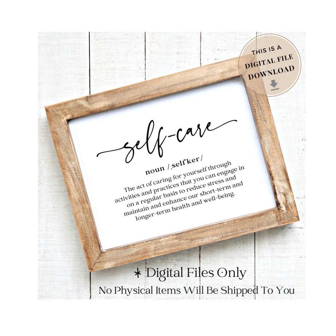 Self-Care Dictionary Definition Script Font Mindfulness Poster - Image 2