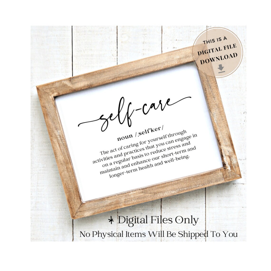 Self Care Poster Definition Social Worker Quote Office Decor Psychotherapy Art Therapy Wall Gifts Mental Health Sign Counselor School Gift - Image 2