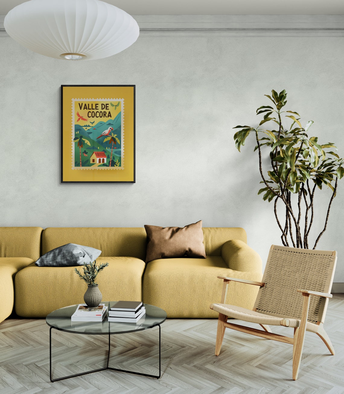Valle de Cocora Colombia Palm Valley Stamp Art Travel Poster - Image 3
