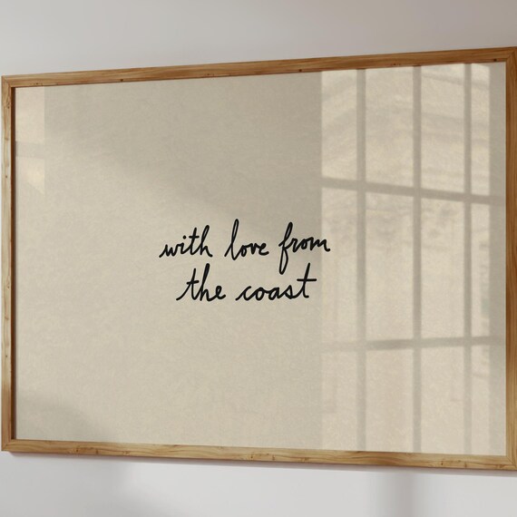 With Love From The Coast Handwritten Script Beach Quote Poster