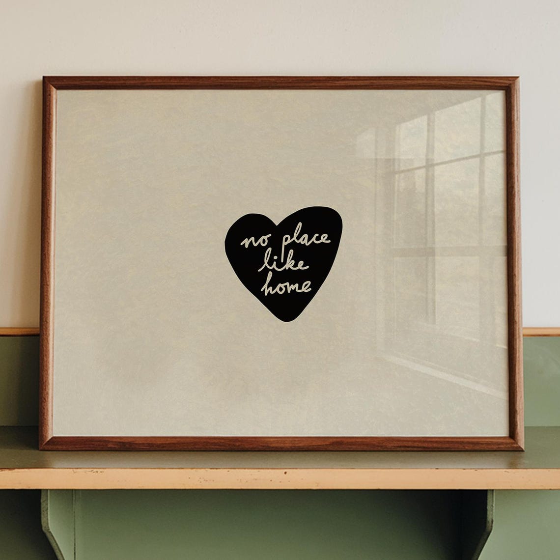 No Place Like Home Handwritten Heart Minimalist Quote Poster