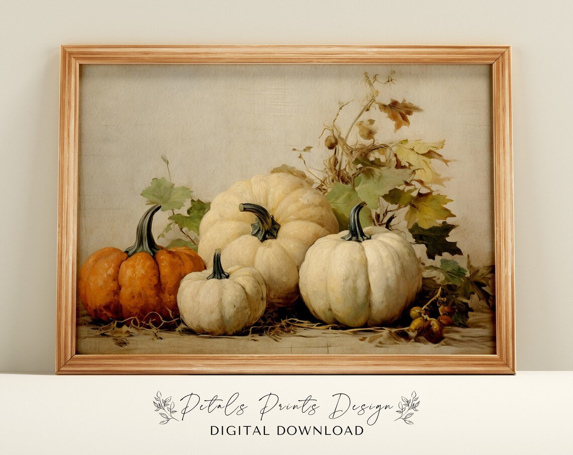 Pumpkin Still Life Halloween Wall Art Print