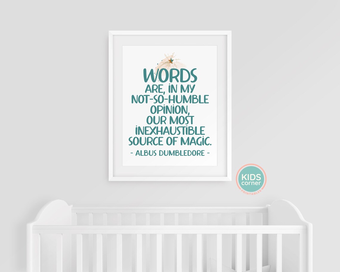 Albus Dumbledore Words Are Magic Quote Poster for Young Readers - Image 3