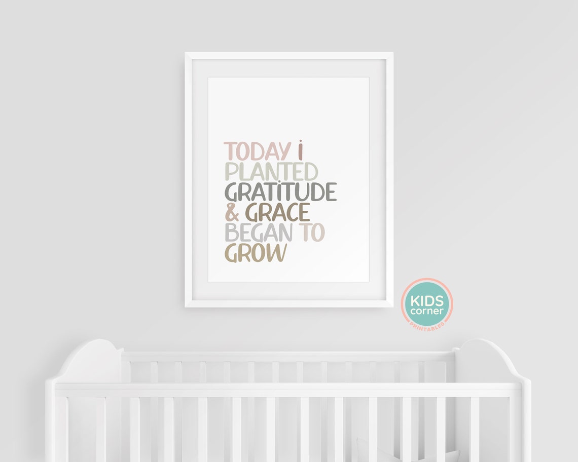 Today I Planted Gratitude and Grace Quote Poster in Soft Muted Pastels - Image 3