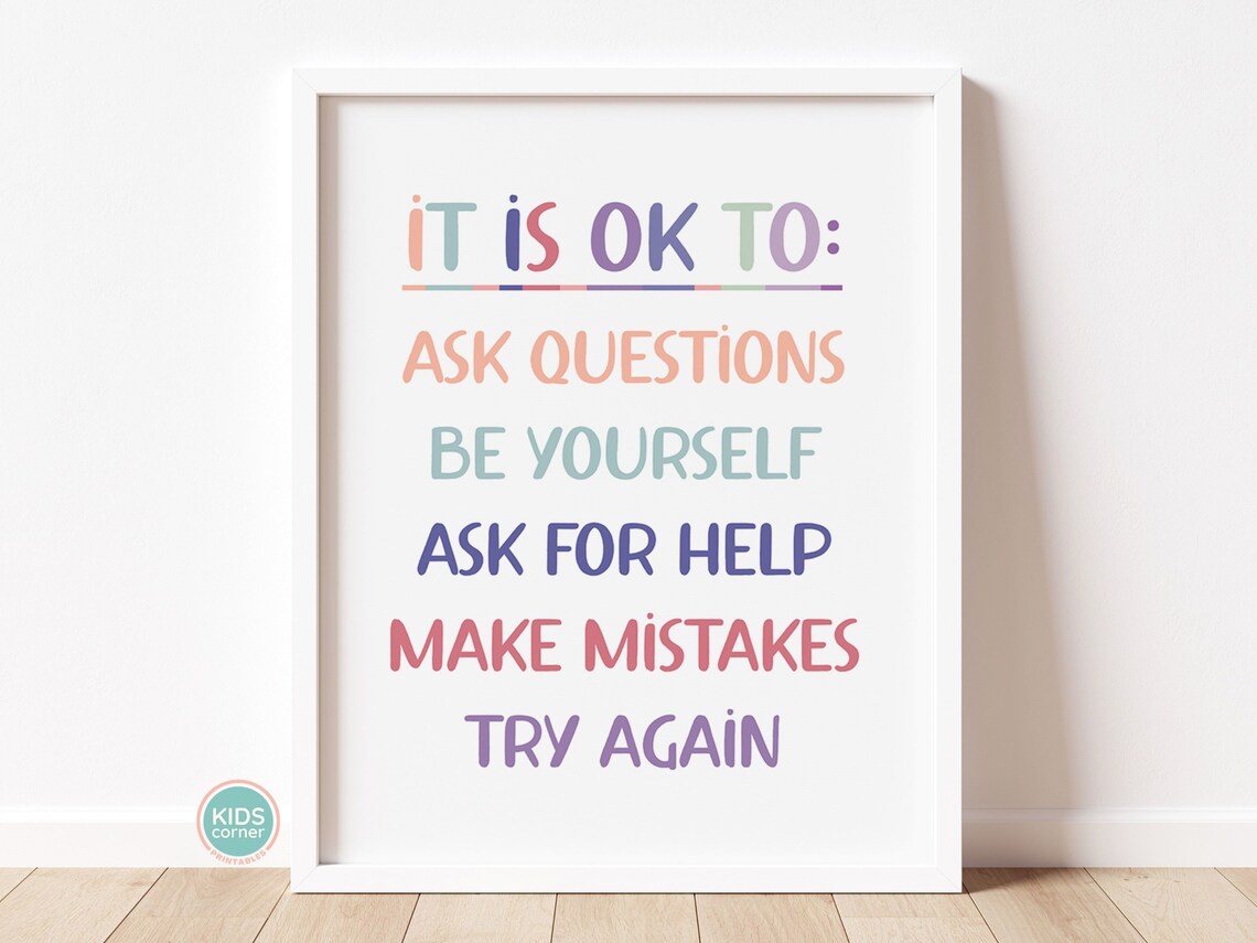 It's Okay Classroom Encouragement Art Print - Image 2