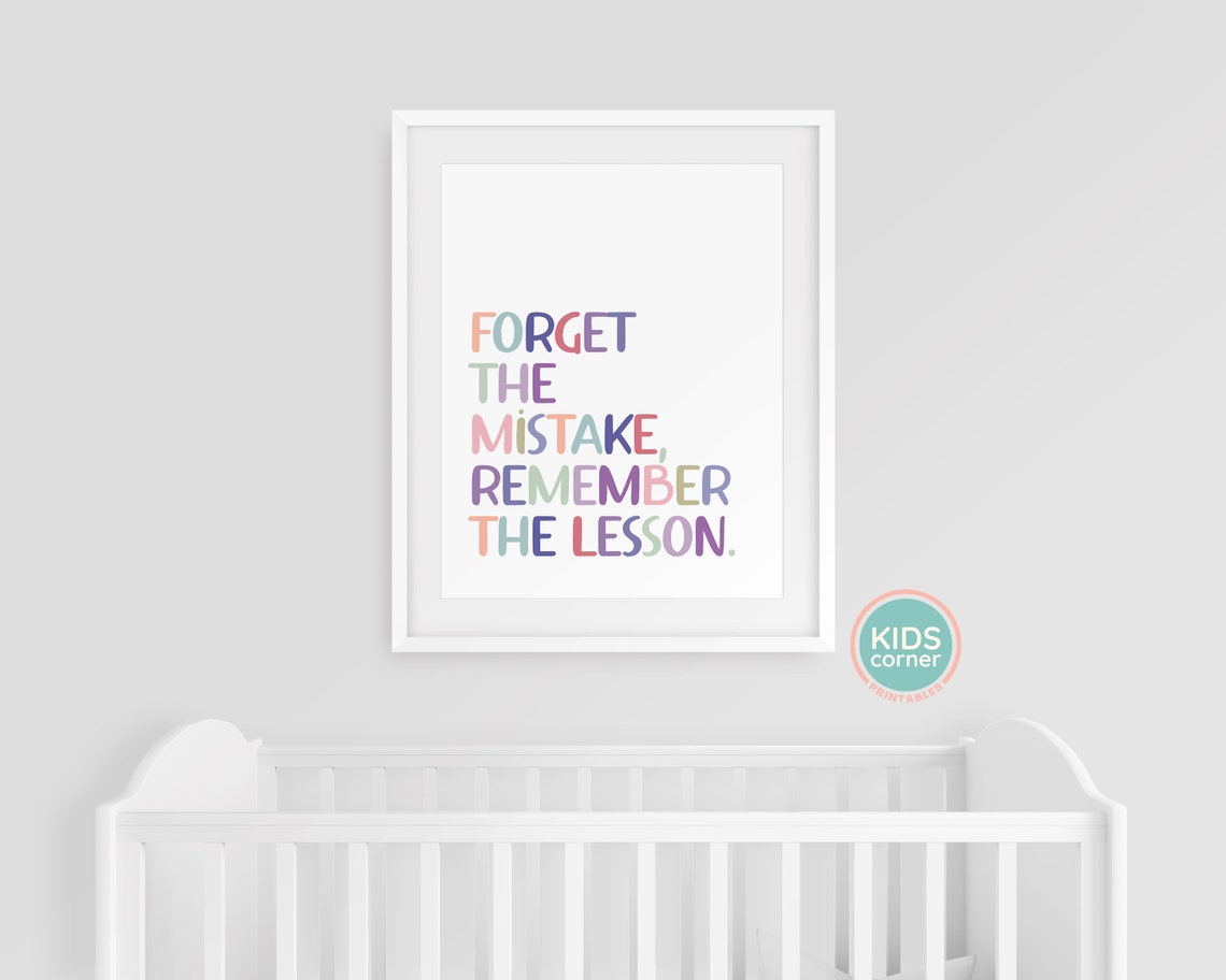 Forget The Mistake Remember The Lesson Pastel Lettering Quote Poster - Image 3