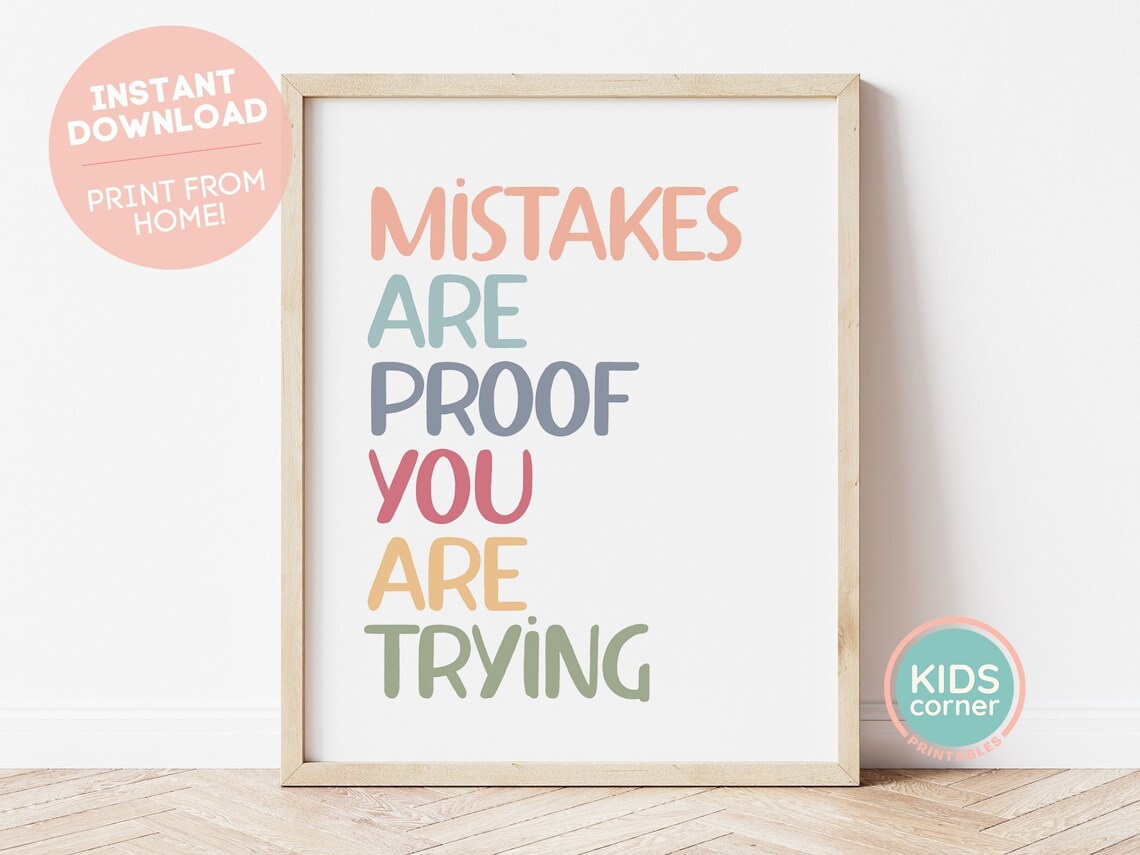 Mistakes Are Proof You Are Trying Boho Art Print