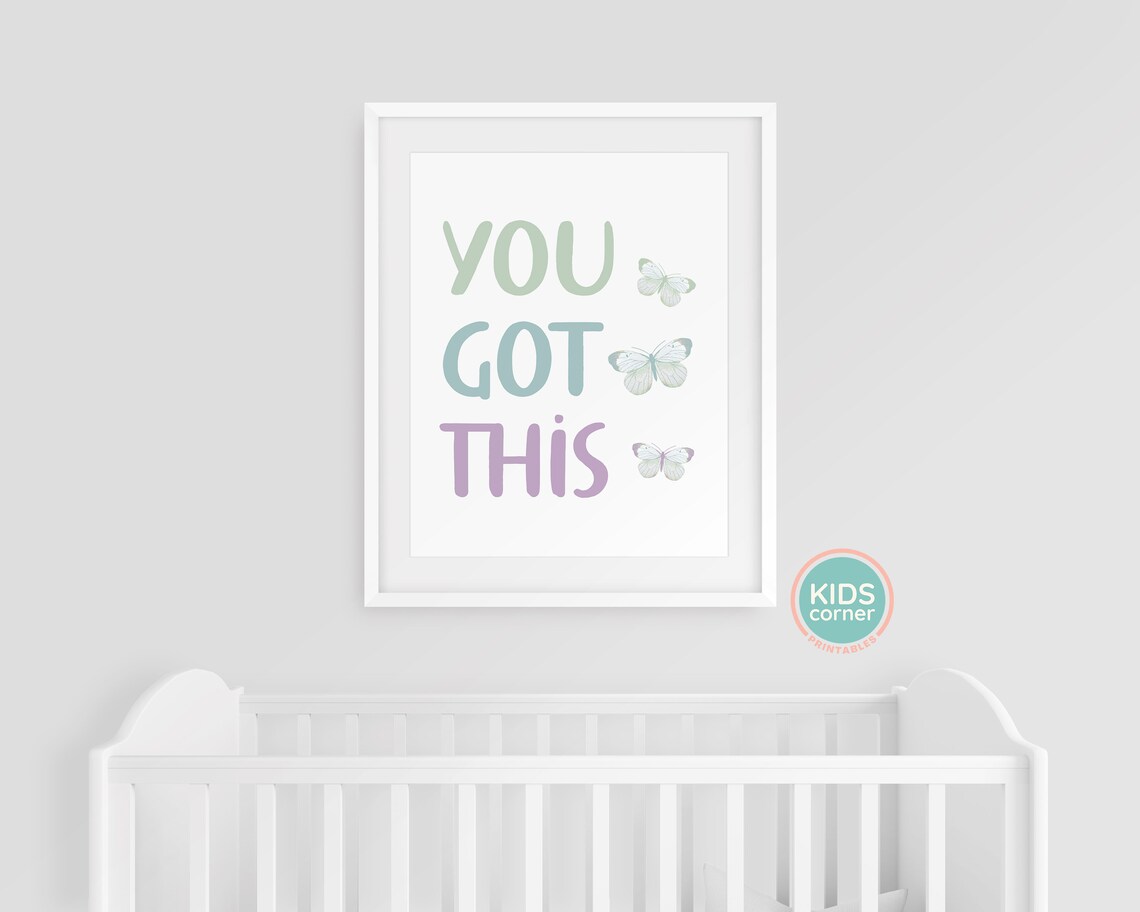 You Got This Butterfly Pastel Encouragement Quote Wall Poster - Image 3