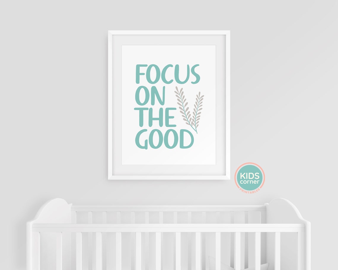 Focus On The Good Teal Word Art Kids Corner Motivational Poster - Image 3