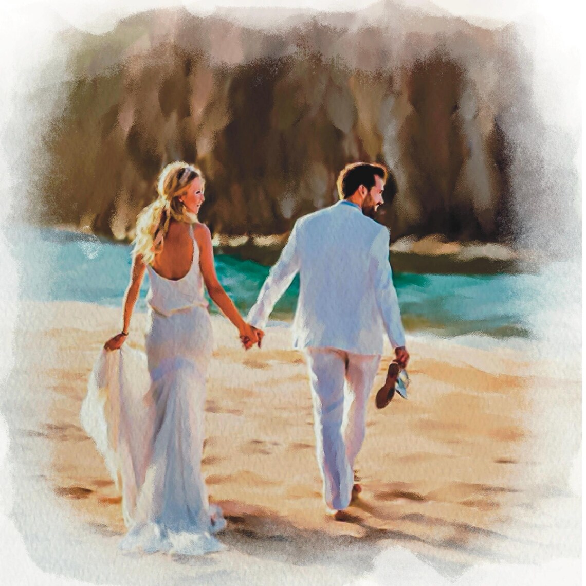 Bride and Groom Portrait Beside a Rustic Woodland Cabin Poster - Image 5