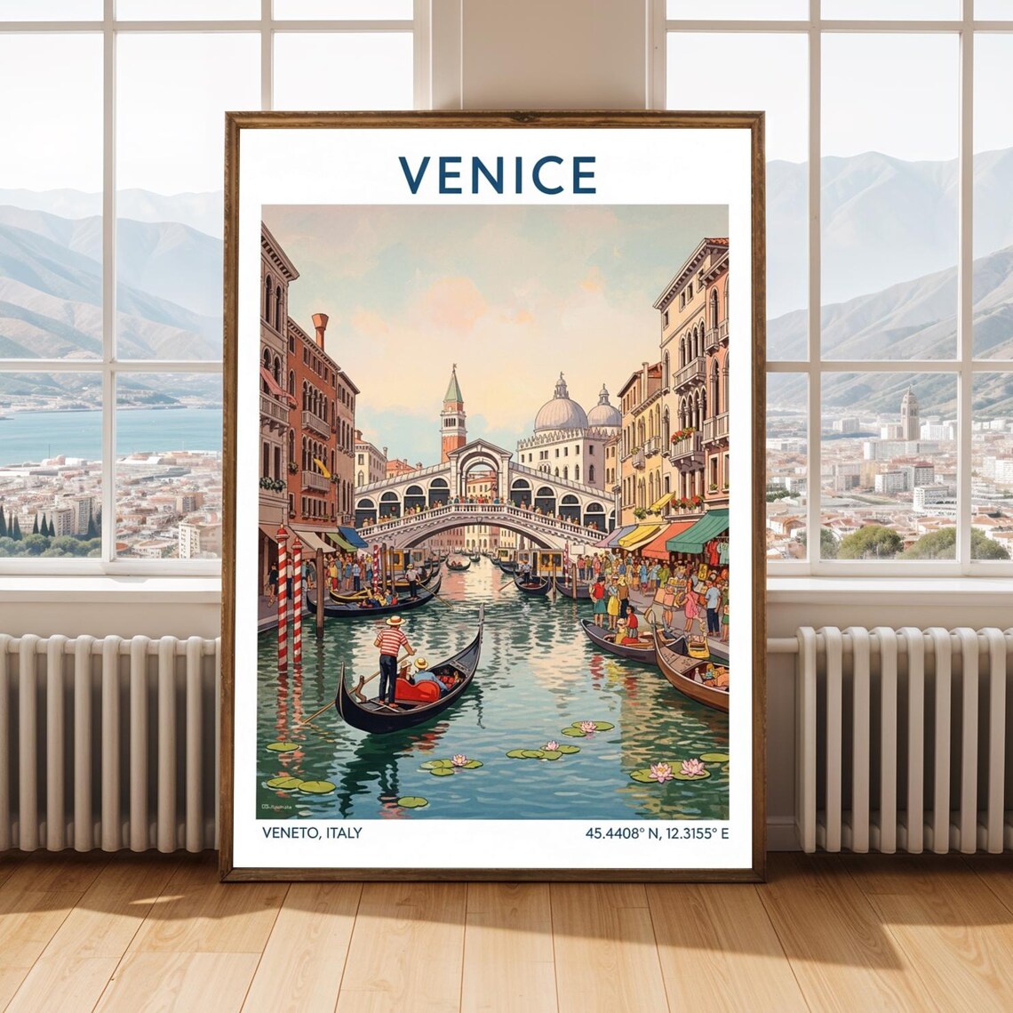 Venice Grand Canal Vintage Art Print Italian Cityscape Wall Decor