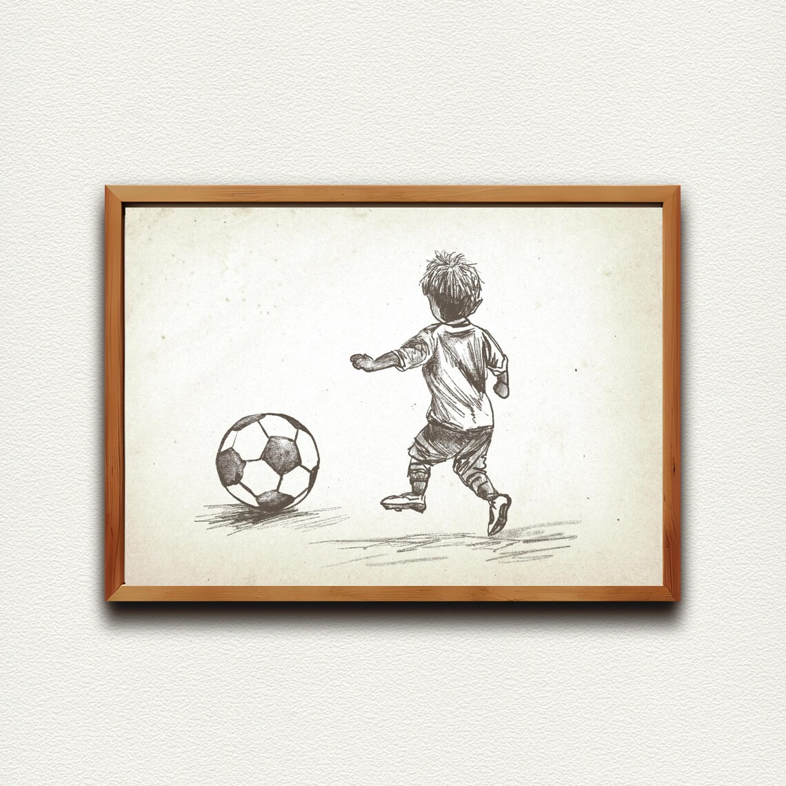 Vintage Football Nursery Art Print, Soccer Sketch - Image 4
