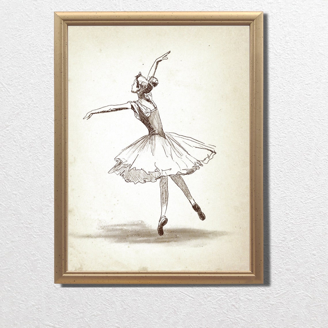 Vintage Ballerina Wall Art Wall Art Vintage Muted Art Girls Room Decor Vintage Ballerina Painting - Image 2