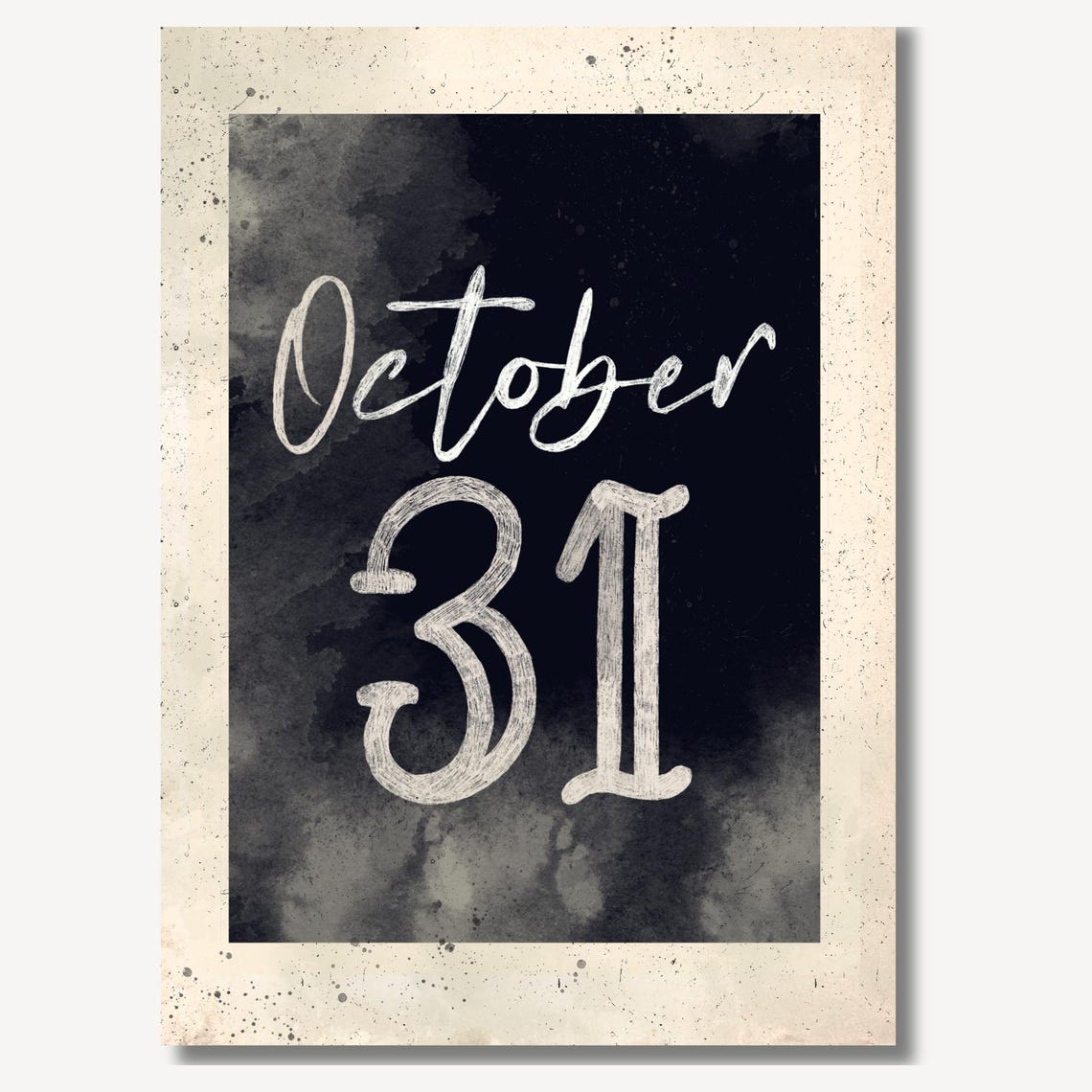 Vintage October 31st Halloween Typography Chalkboard Art Poster - Image 2