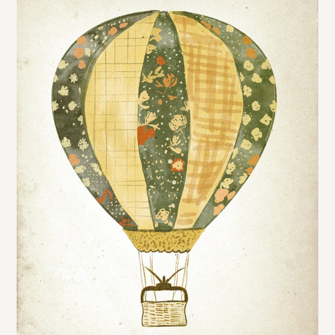 Vintage Hot Air Balloon Nursery Gallery Wall Gender Neutral Sketch Art Print Vintage Illustration Baby Boy Girl Room Decor - Image 3