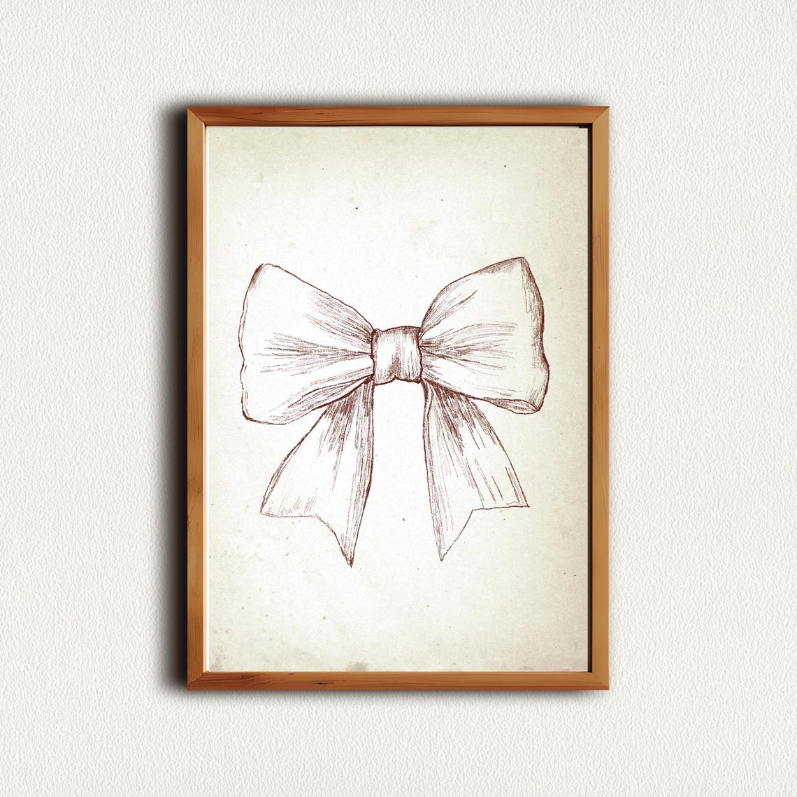 Vintage Blush Bow Sketch Coquette Western Preppy Nursery Wall Art - Image 4