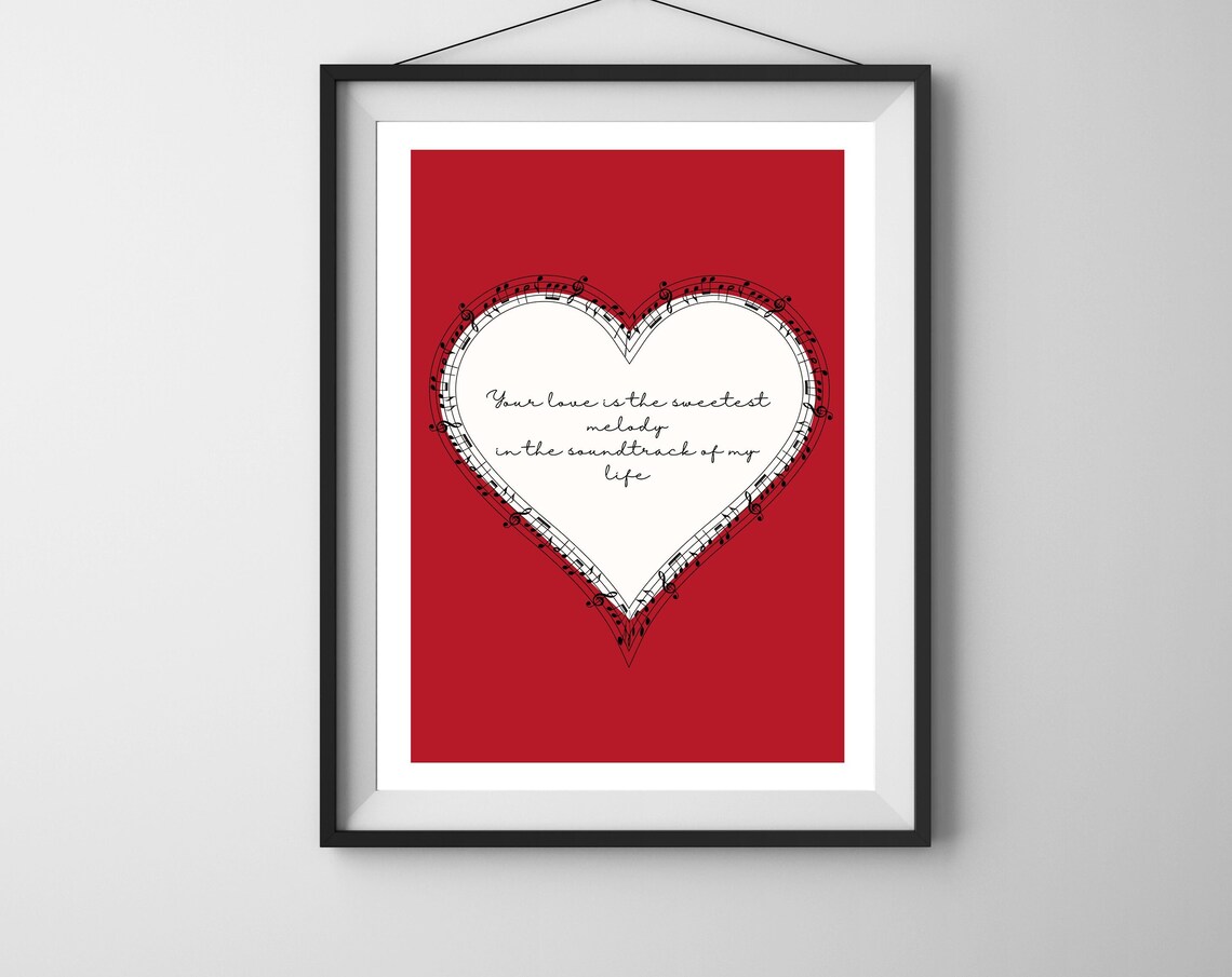 Red Heart Print With Love Message Art Print - Image 5