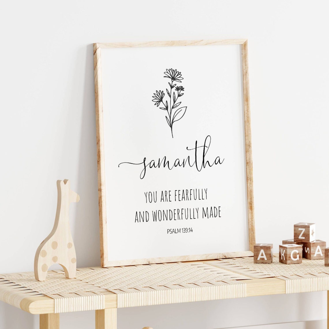 Christian Nursery Decor Girl Nursery Wall Art Christian Decor Nursery Baby Shower Gift Nursery Bible Verse Wall Art Girl Room Psalm 13914