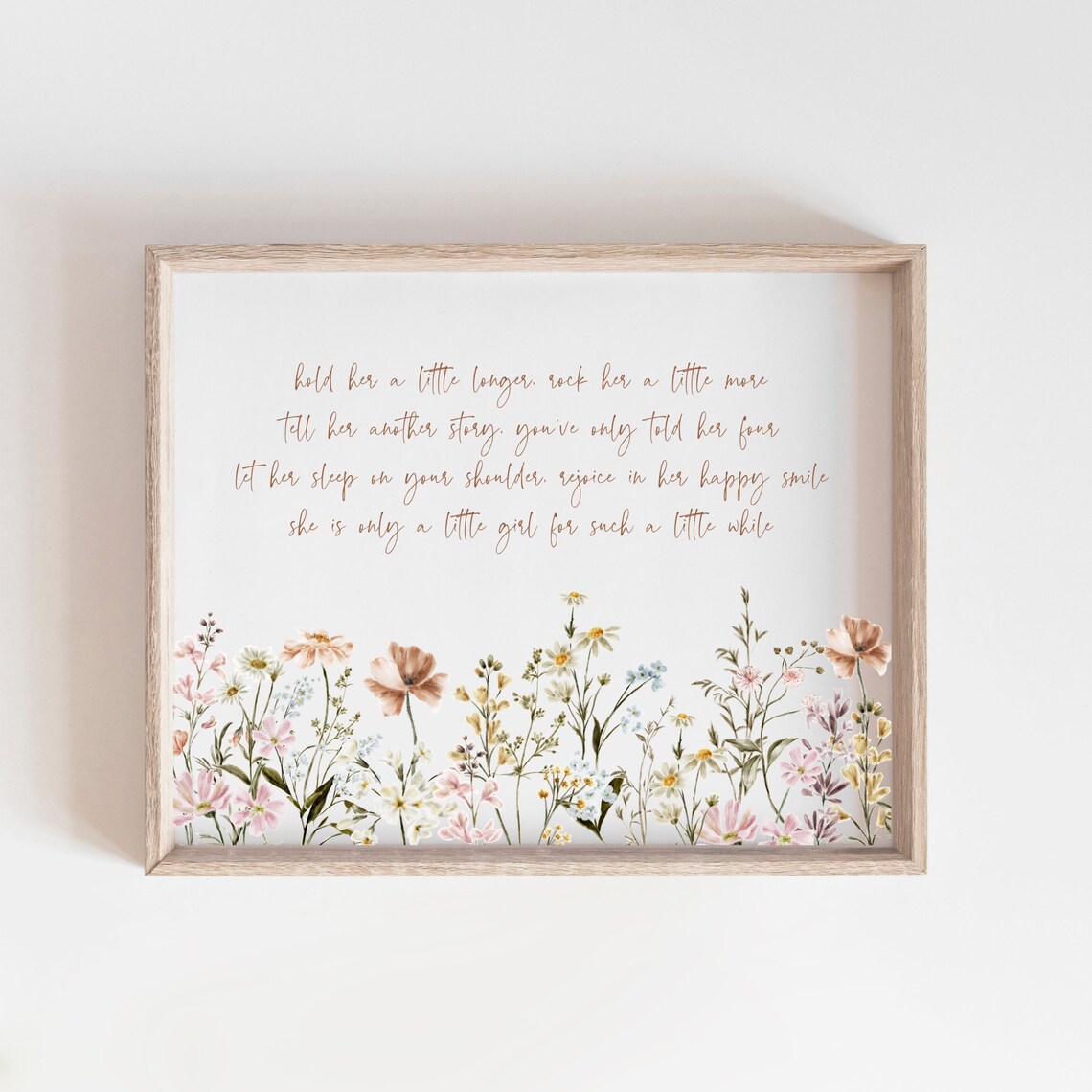 Wildflower Nursery Print, Boho Floral Wall Art