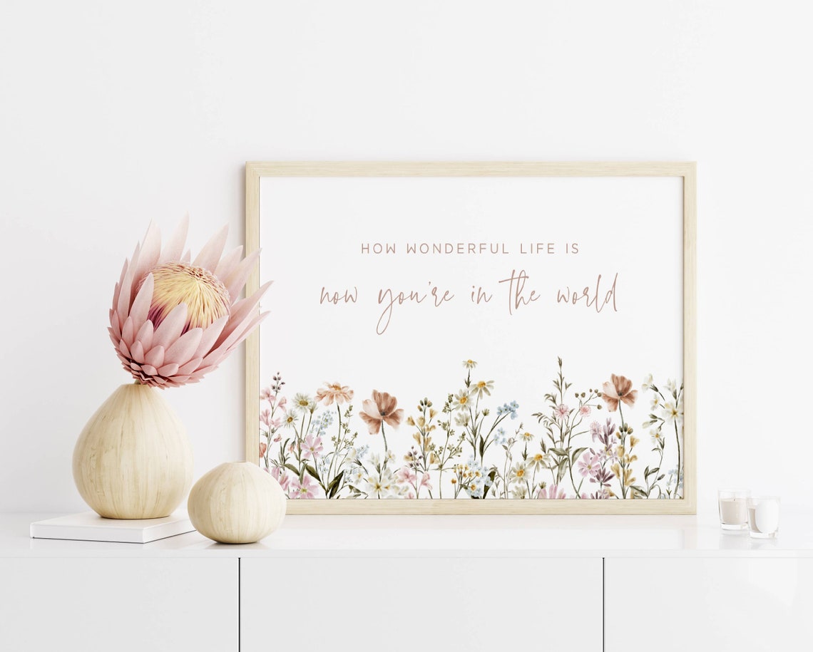 Wonderful Life Now You Are Here Watercolor Wildflower Meadow Print - Image 2