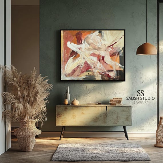 Abstract Brushstroke Painting, Textured Art