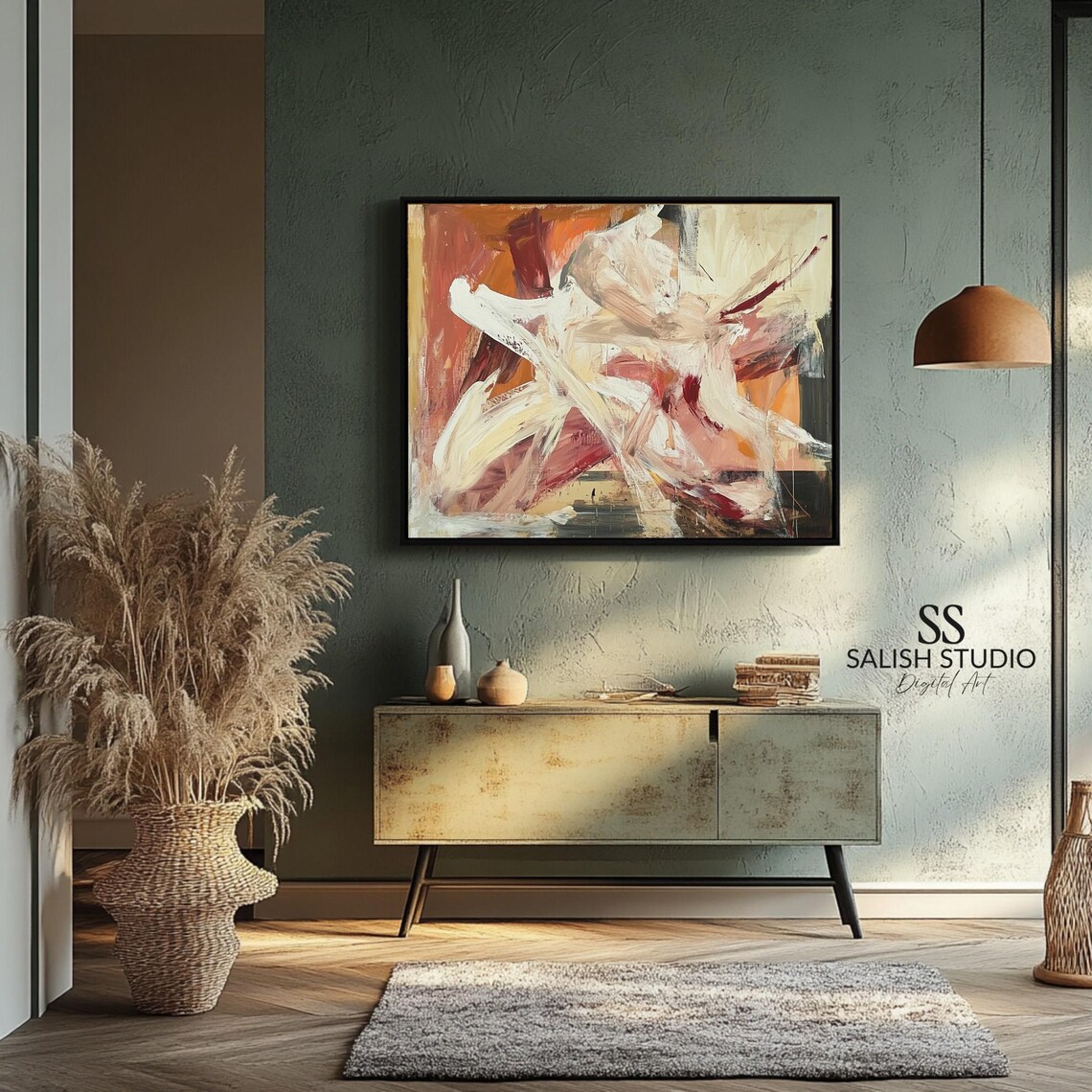 Abstract Brushstroke Painting, Textured Art