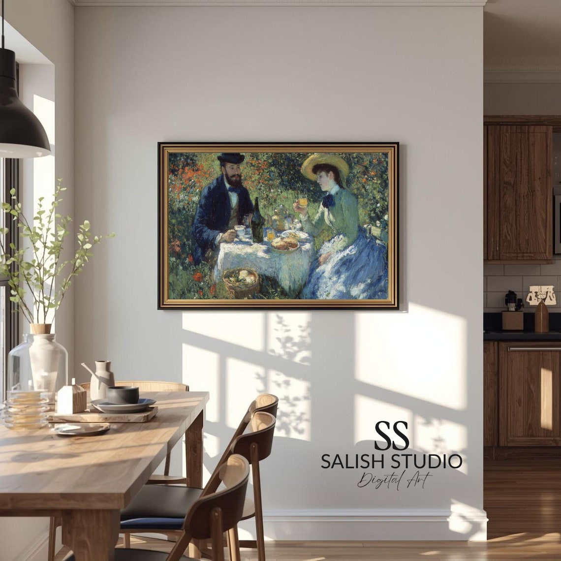 Impressionist Garden Luncheon Couple Vintage Picnic Party Scene Poster
