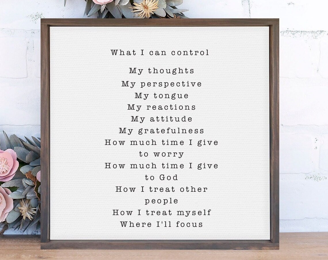 What I Can Control Inspirational Office Art Print