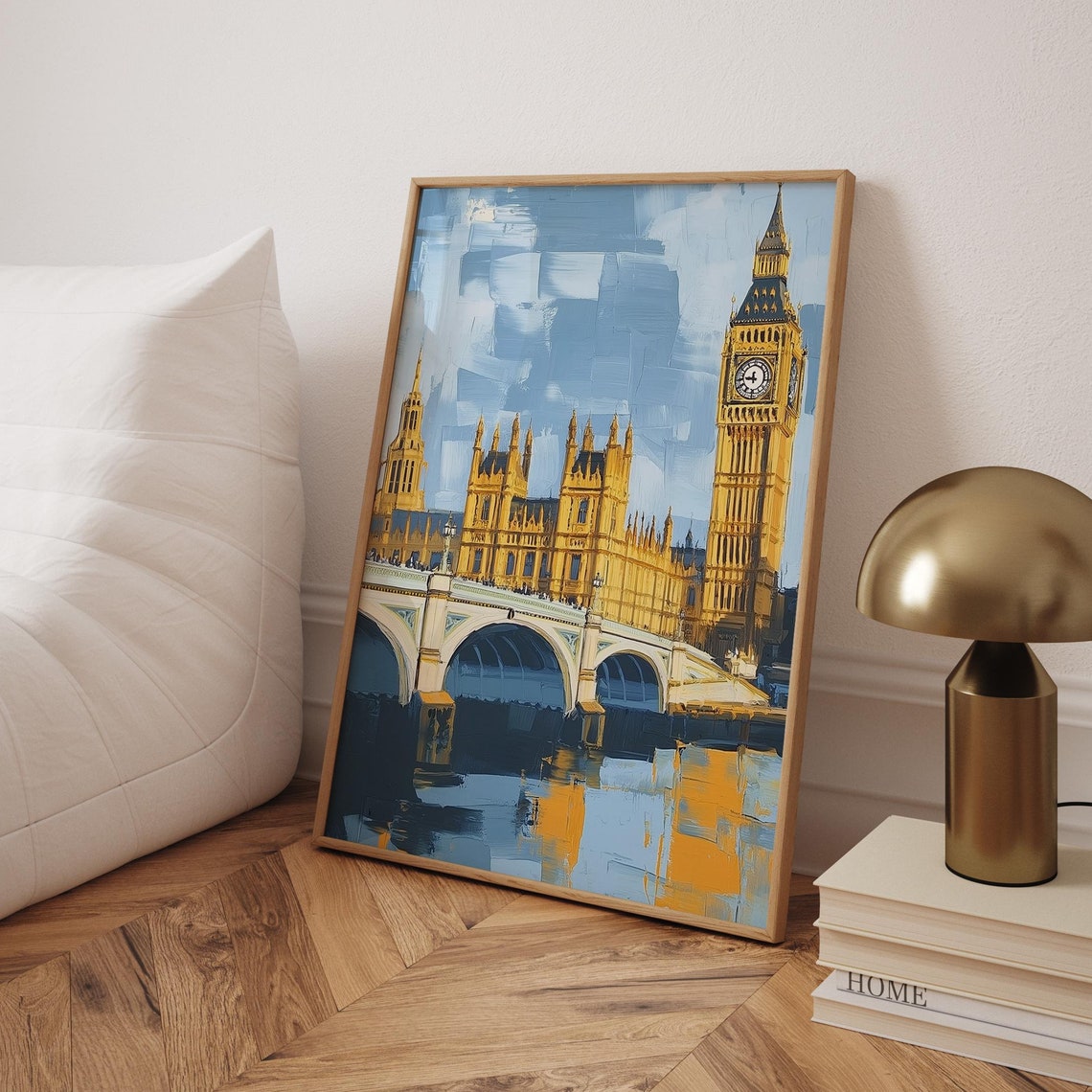 Big Ben And Westminster Bridge London Reflection Travel Poster