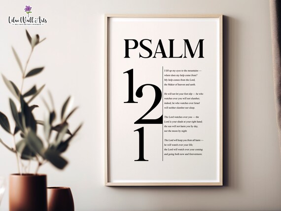 Psalm 121 Full Text Bold Typography Minimalist Scripture Poster