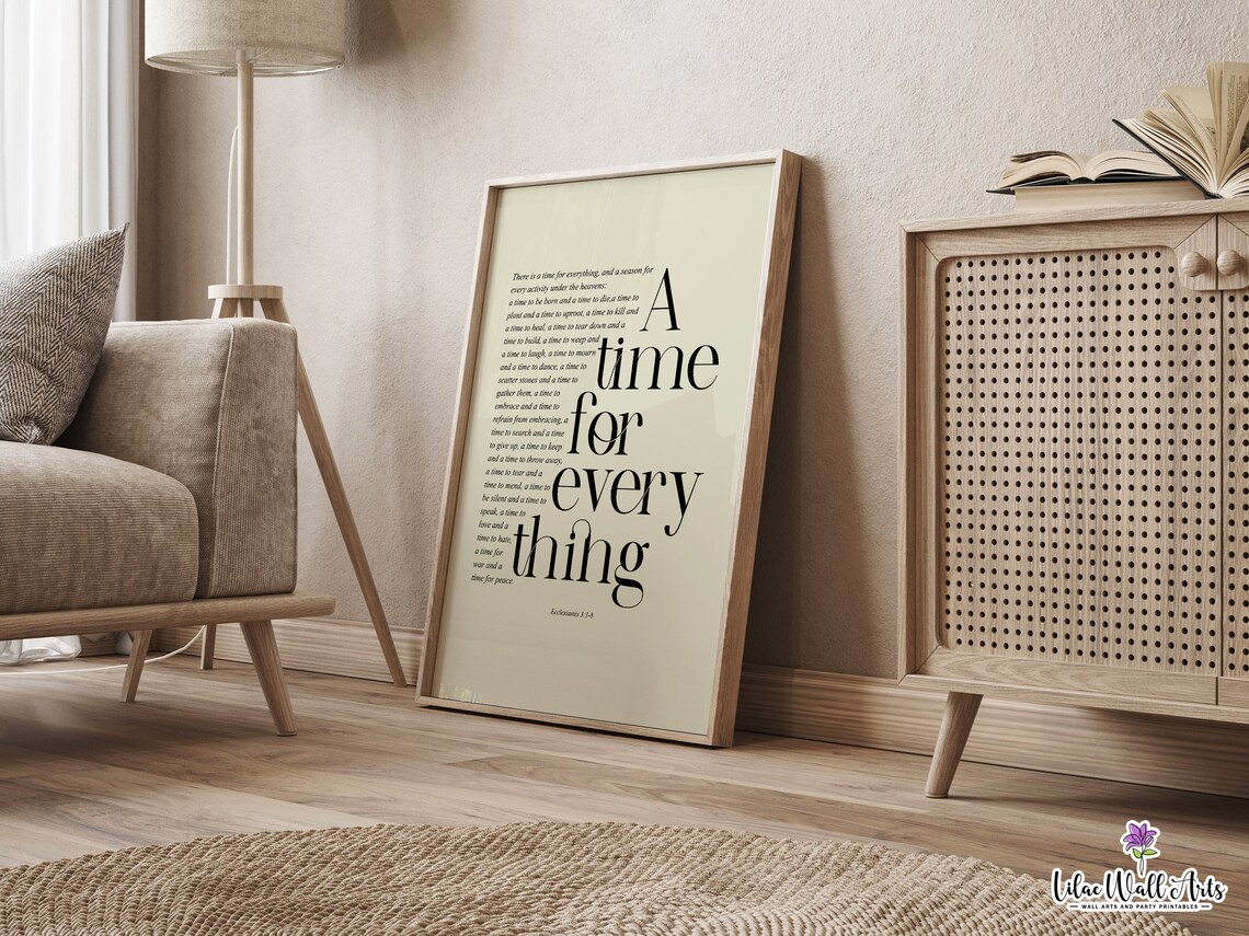 Ecclesiastes 3:1-8 Bible Verse Poster, Christian Art - Image 2