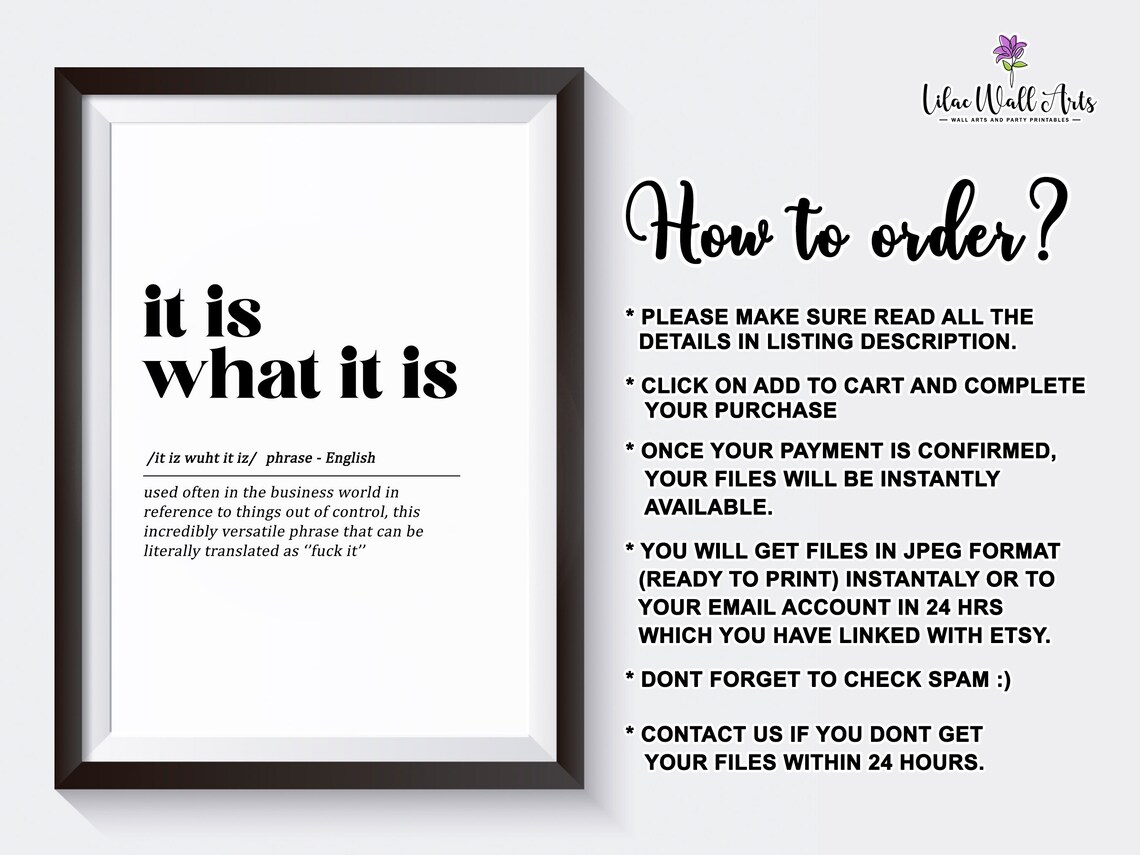 It Is What It Is Definition Art Print, Office Decor - Image 2
