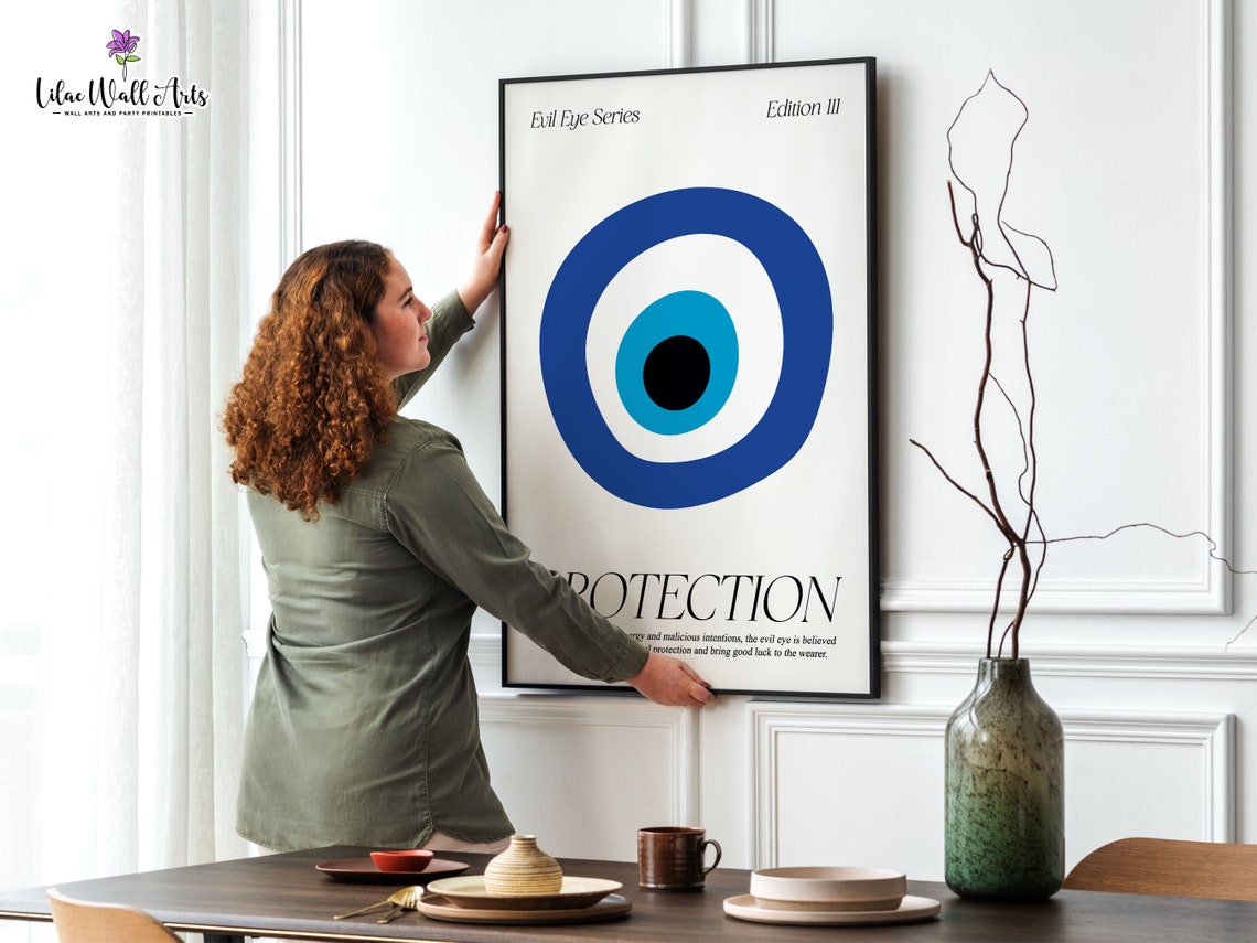 Evil Eye Protection Poster Blue Nazar Edition III Spiritual Wall Decor - Image 2